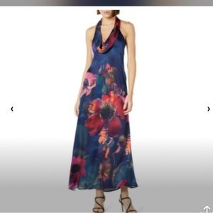 The Drop Womens Cowl Neck Maxi Dress, Big Multi Floral Print, M - MSRP $89/ NWT